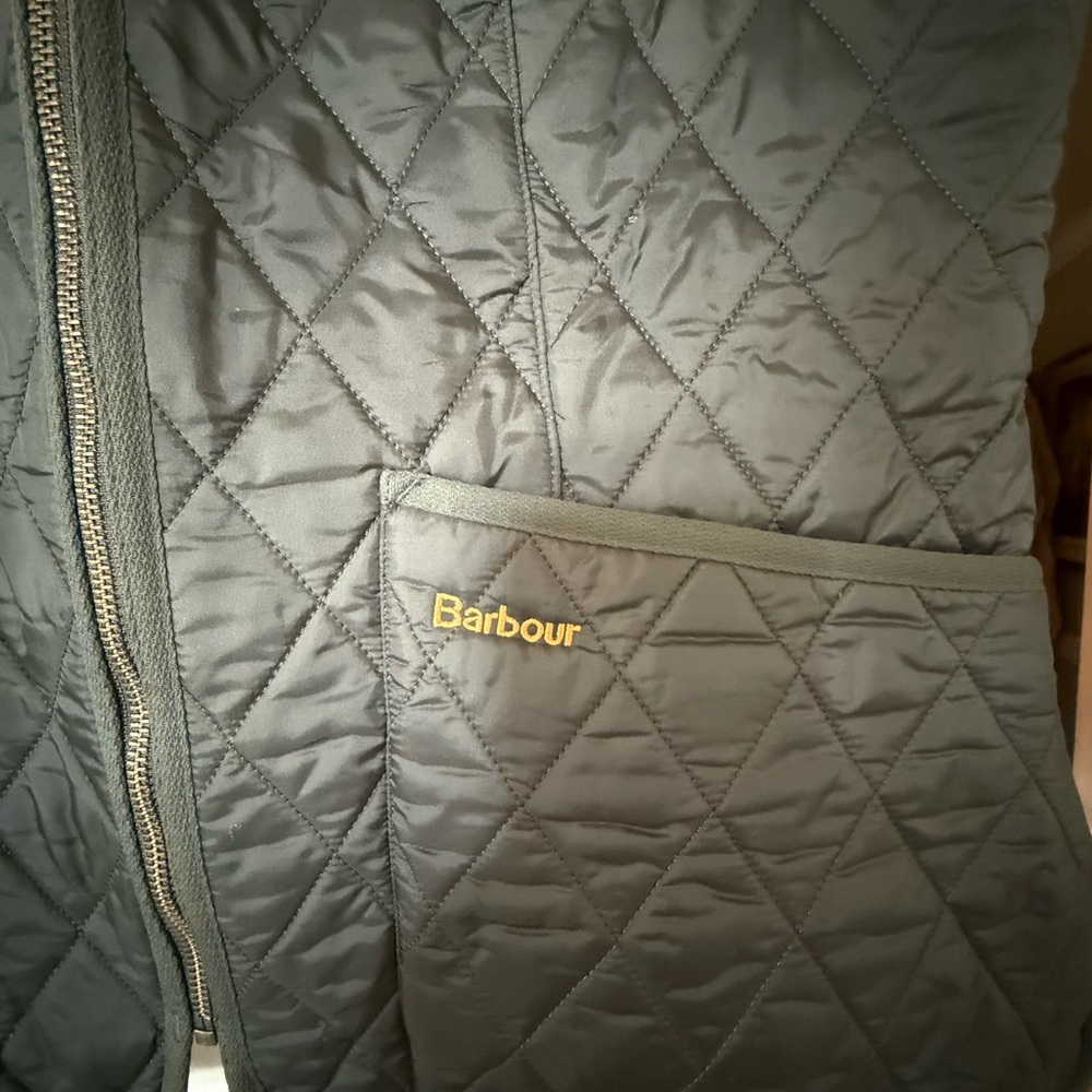 Barbour Quilted Vest in Olive Green Sz. 12 - Picture 2 of 6